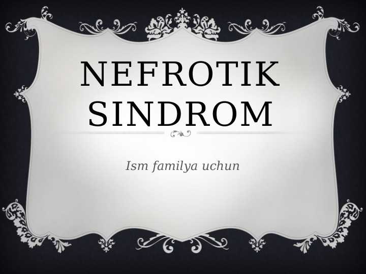 Nefrotik sindrom