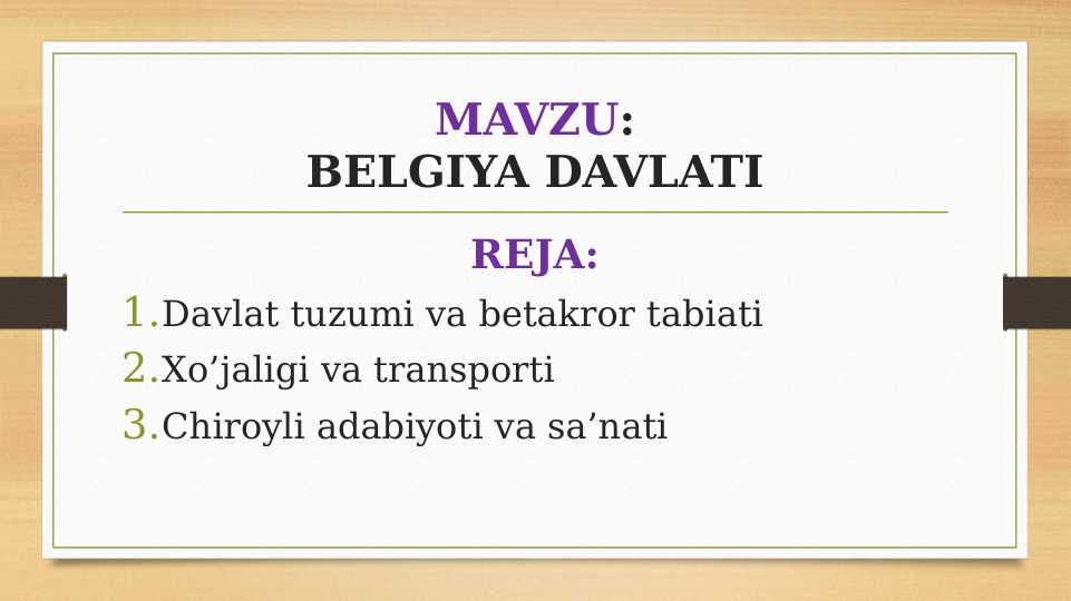 BELGIYA DAVLATI