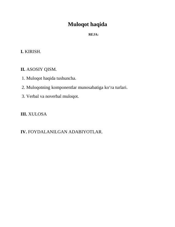 Muloqot haqida