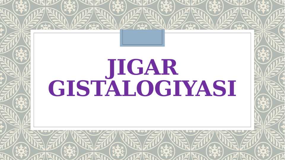Jigar gistalogiyasi