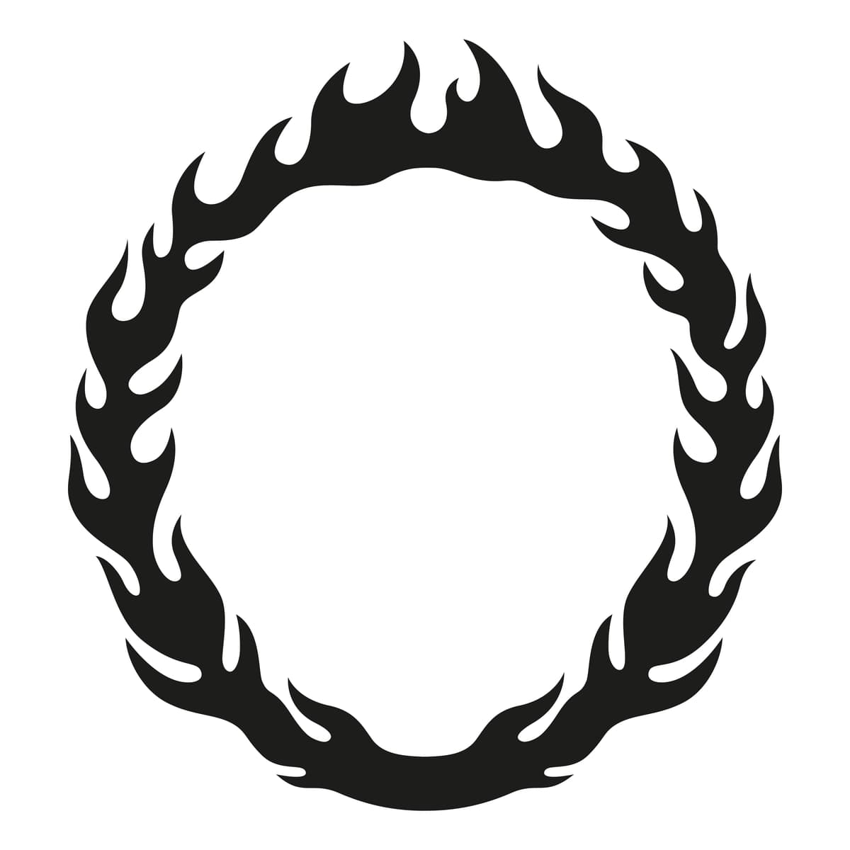 Vektorli olov shakli doirasi izolyatsiya qilingan illyustratsiya | Vector fire shape circle isolated ilustration