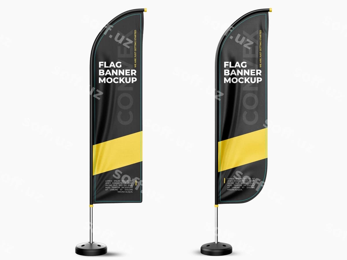 Bayroq banneri maketi | Flag banner mockup