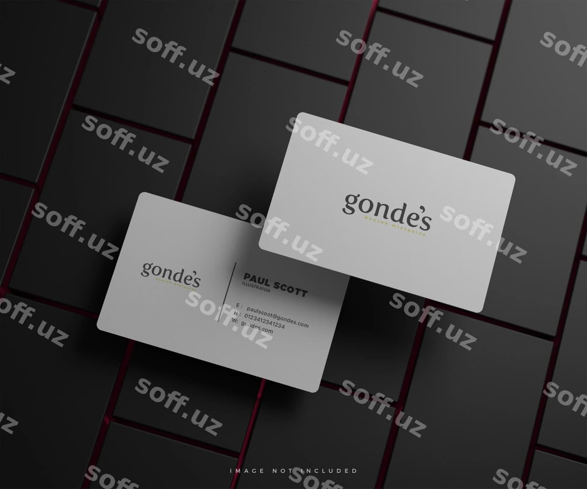 Tekis biznes karta namunasi | Flat business card mockup