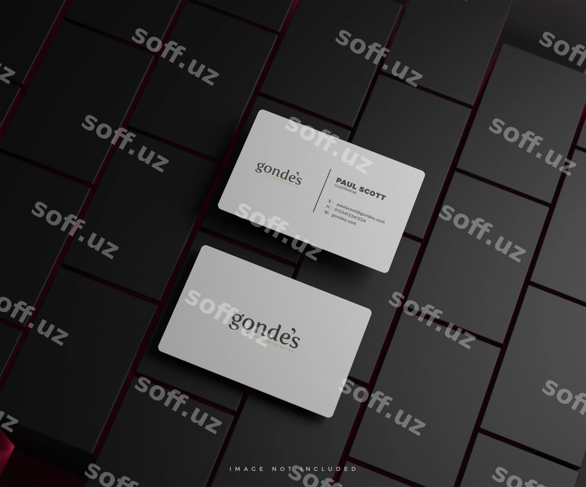 Tekis biznes karta mockup | Flat business card mockup