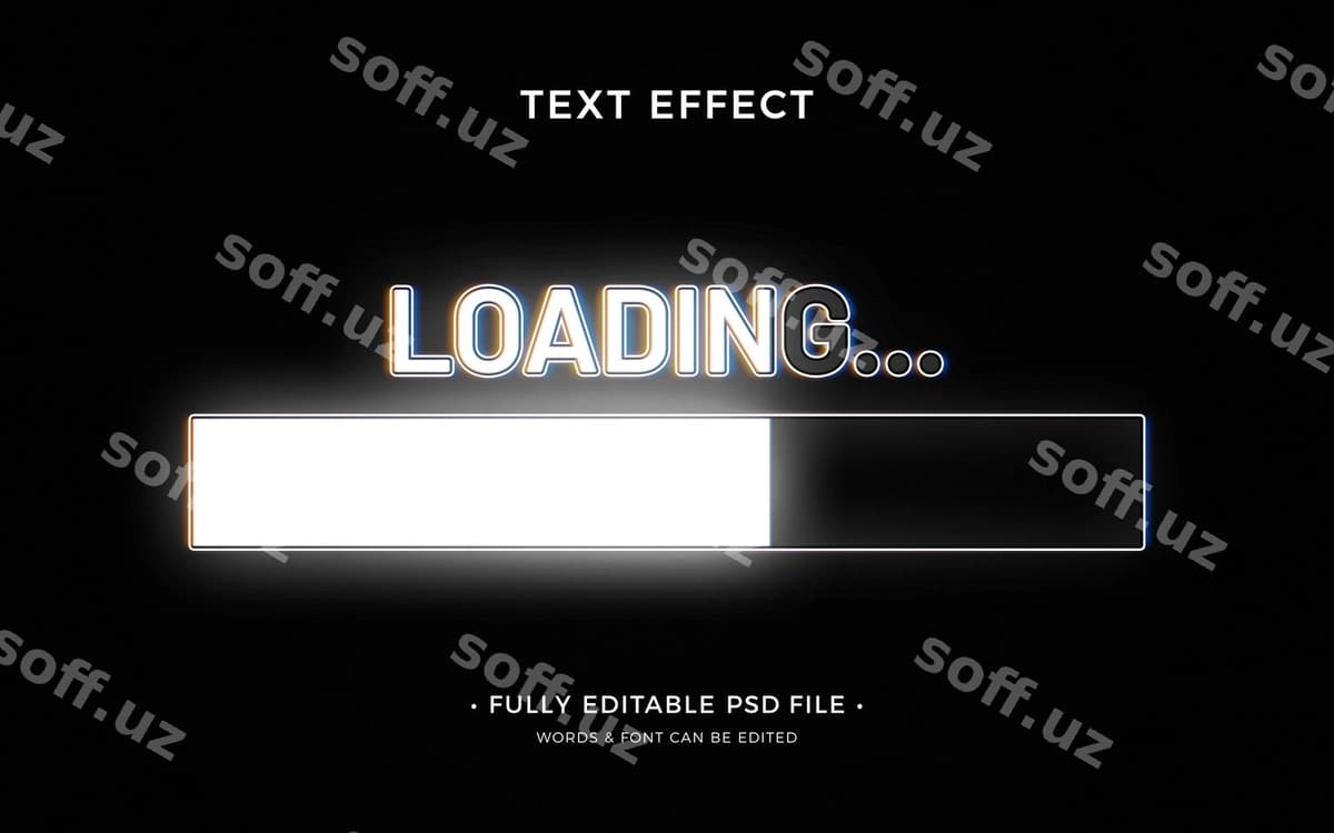 Tekst effekti sifatida tekis dizayn yuklash | Flat design loading text effect