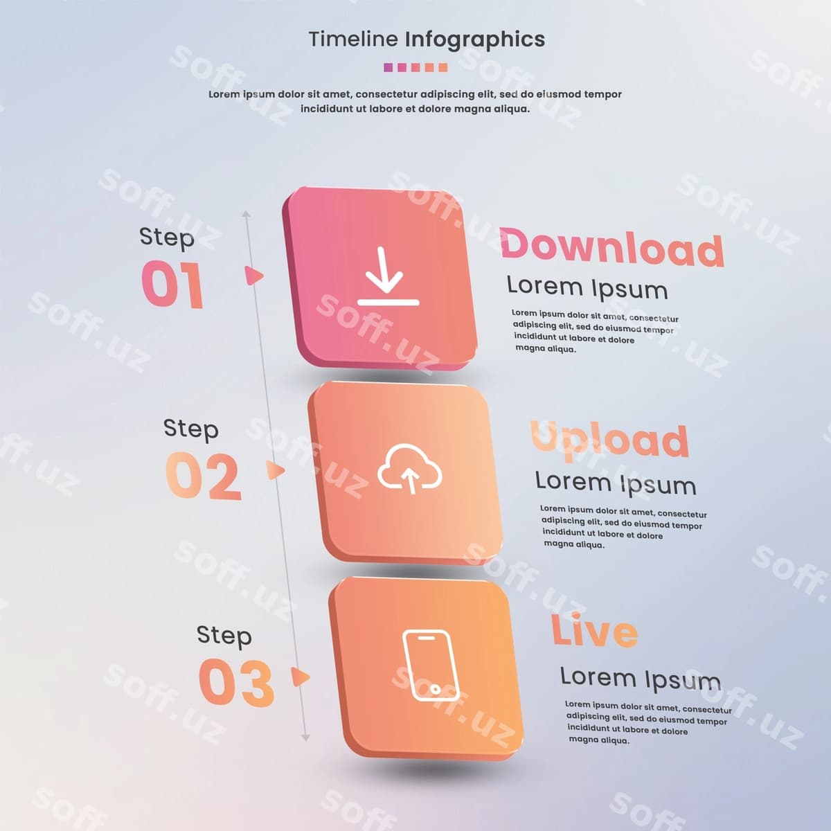 Flats timeline infografika shabloni | Flat timeline infographic template