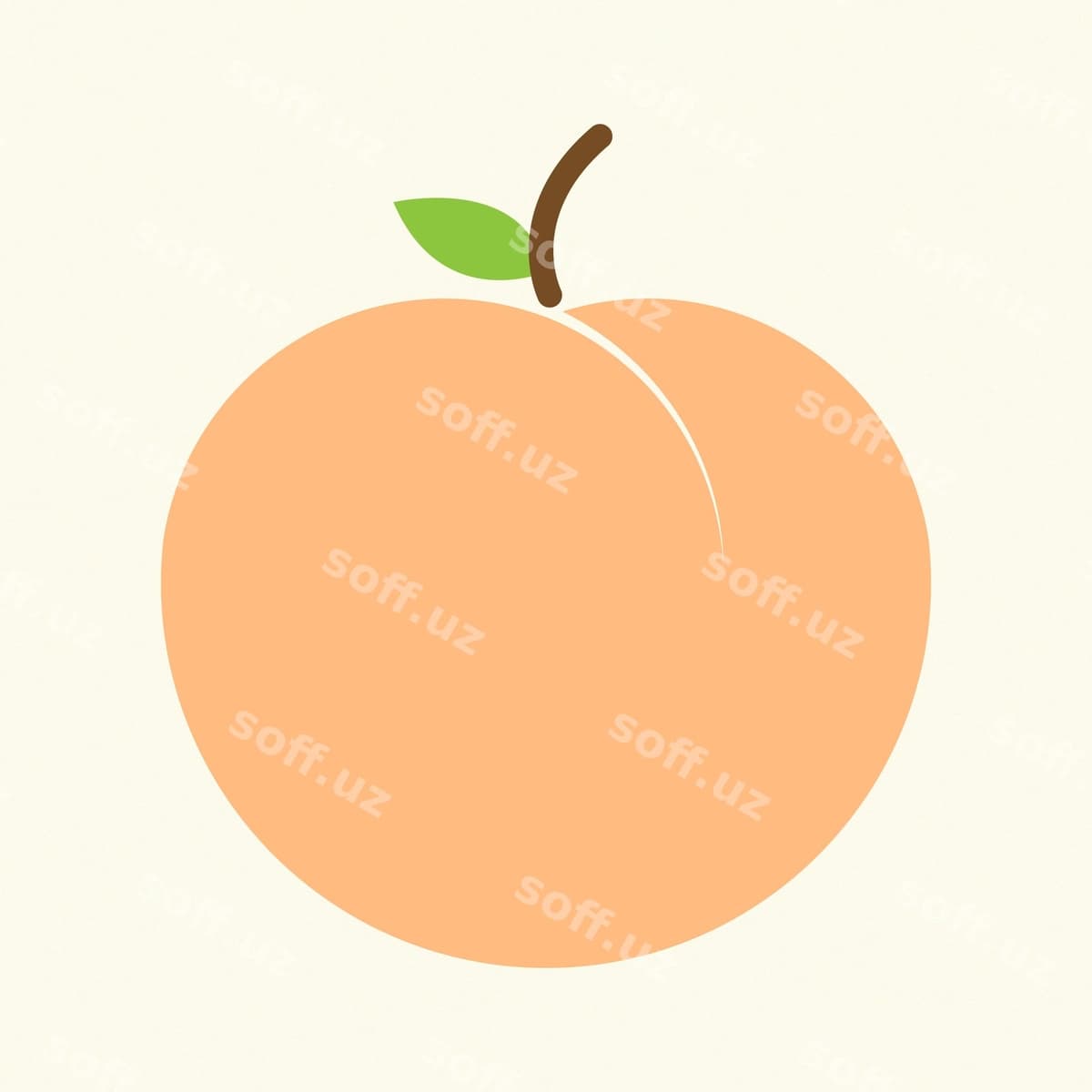 Shaftoli mevasi | Flat vector illustration peach fruit