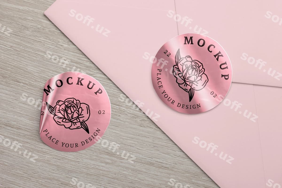 Foil sticker mockup | Foil sticker mockup