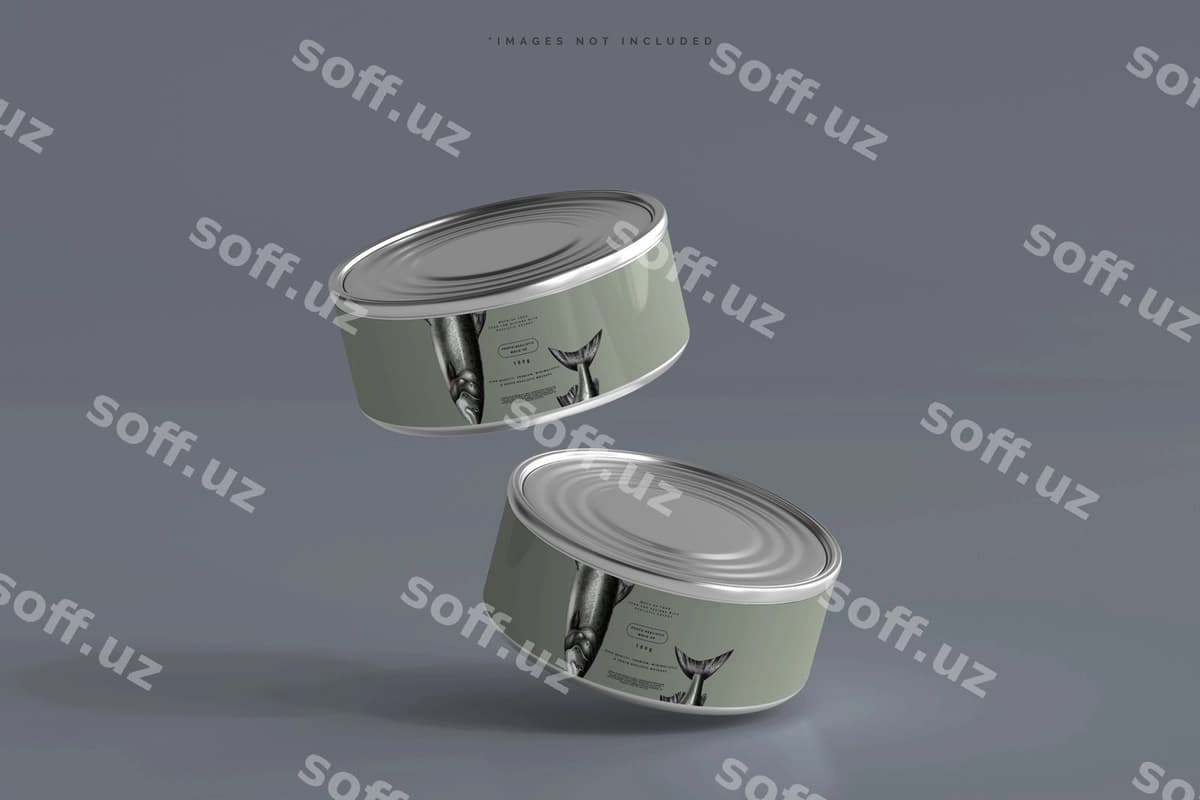 Oziq-ovqat mockup qila oladi | Food can mockup