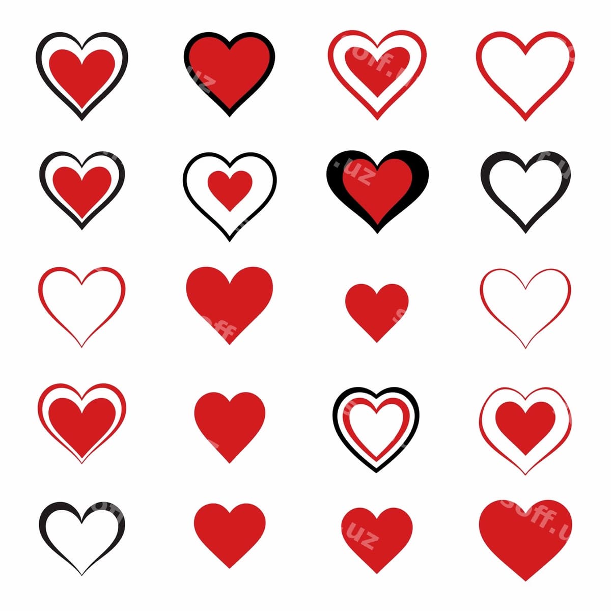 Bepul vektor yurak to'plami | Free vector heart collection set