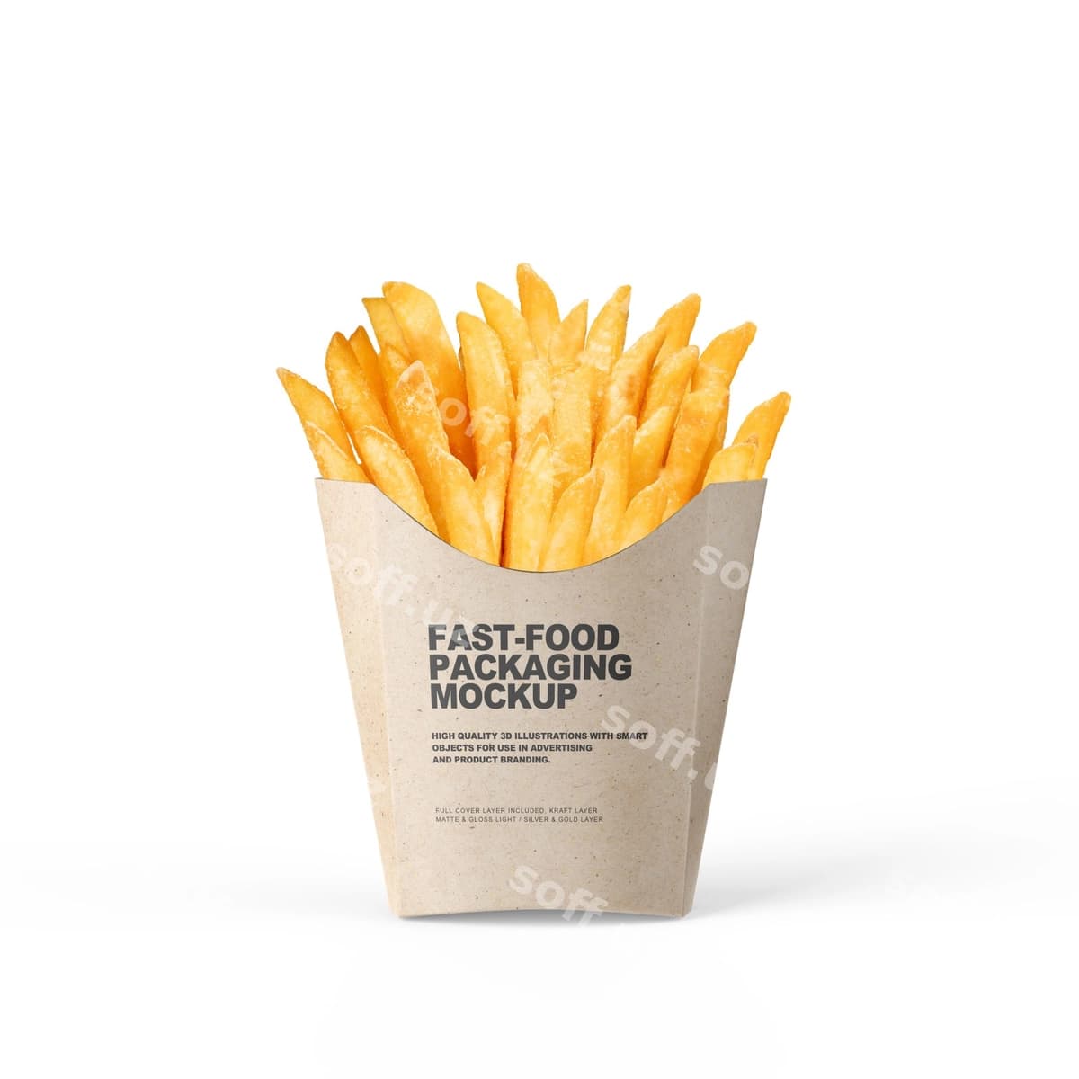 Frenc fri paketi psd mockup | French fries pack psd mockup