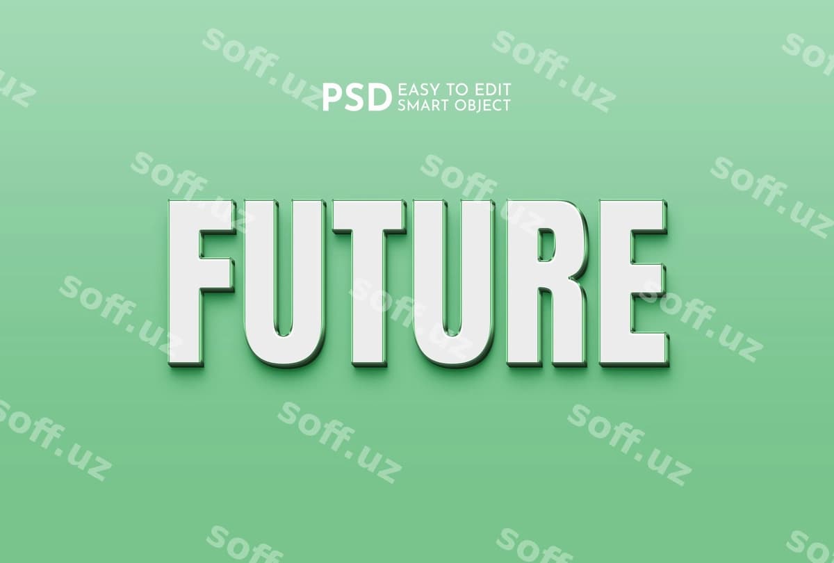 Kelajakdagi 3D tahrirlanadigan matn effekti | Future 3d editable text effect