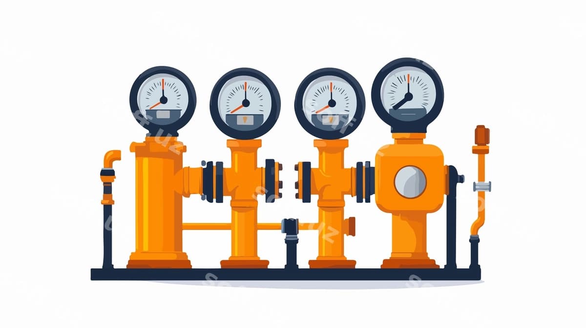 Gaz o'lchovchi hisoblovchi vektor illustratsiyasi | Gas meter counting vector illustration