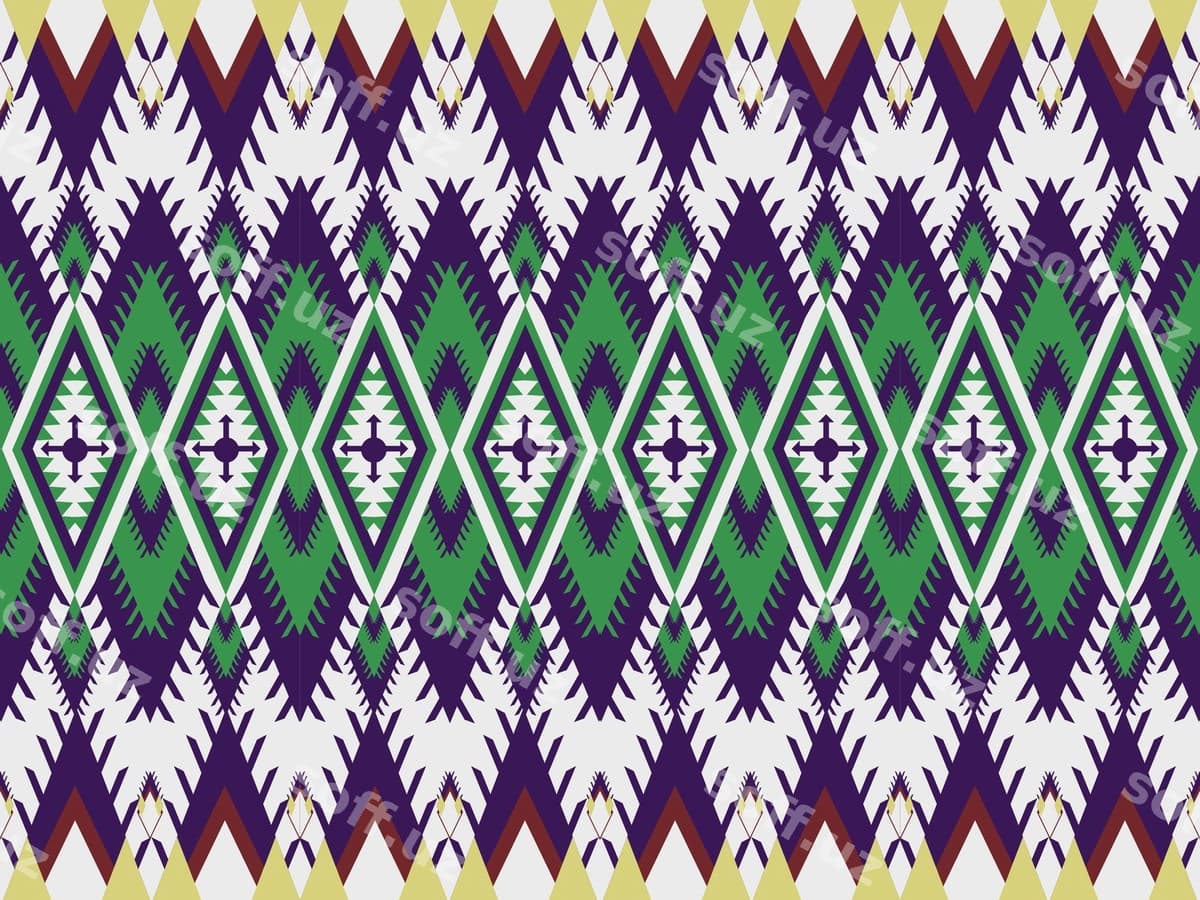 Geometrik etnik tekstil naqshi | Geometric ethnic textile pattern