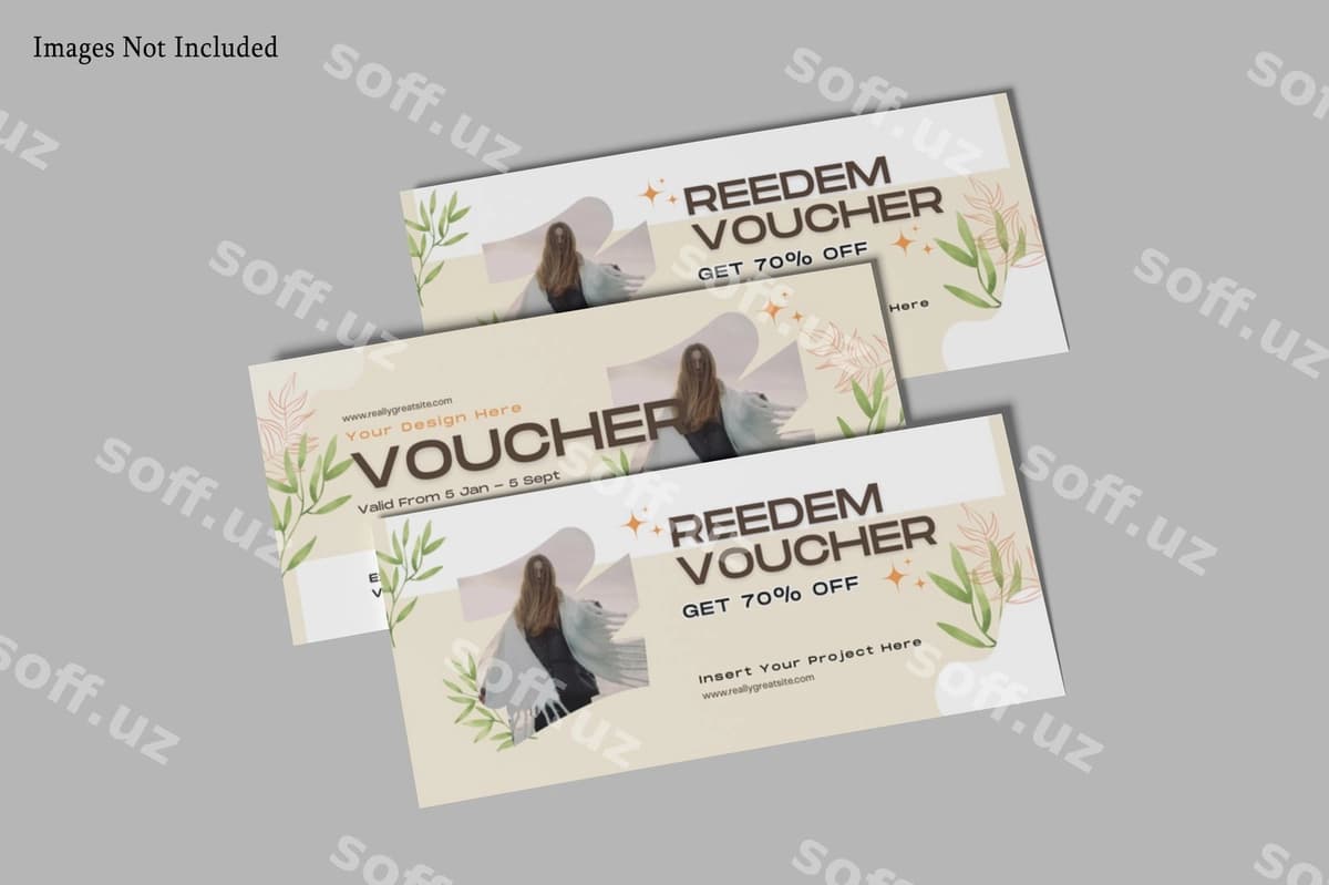 Sovg'a voucher mockup | Gift voucher mockup