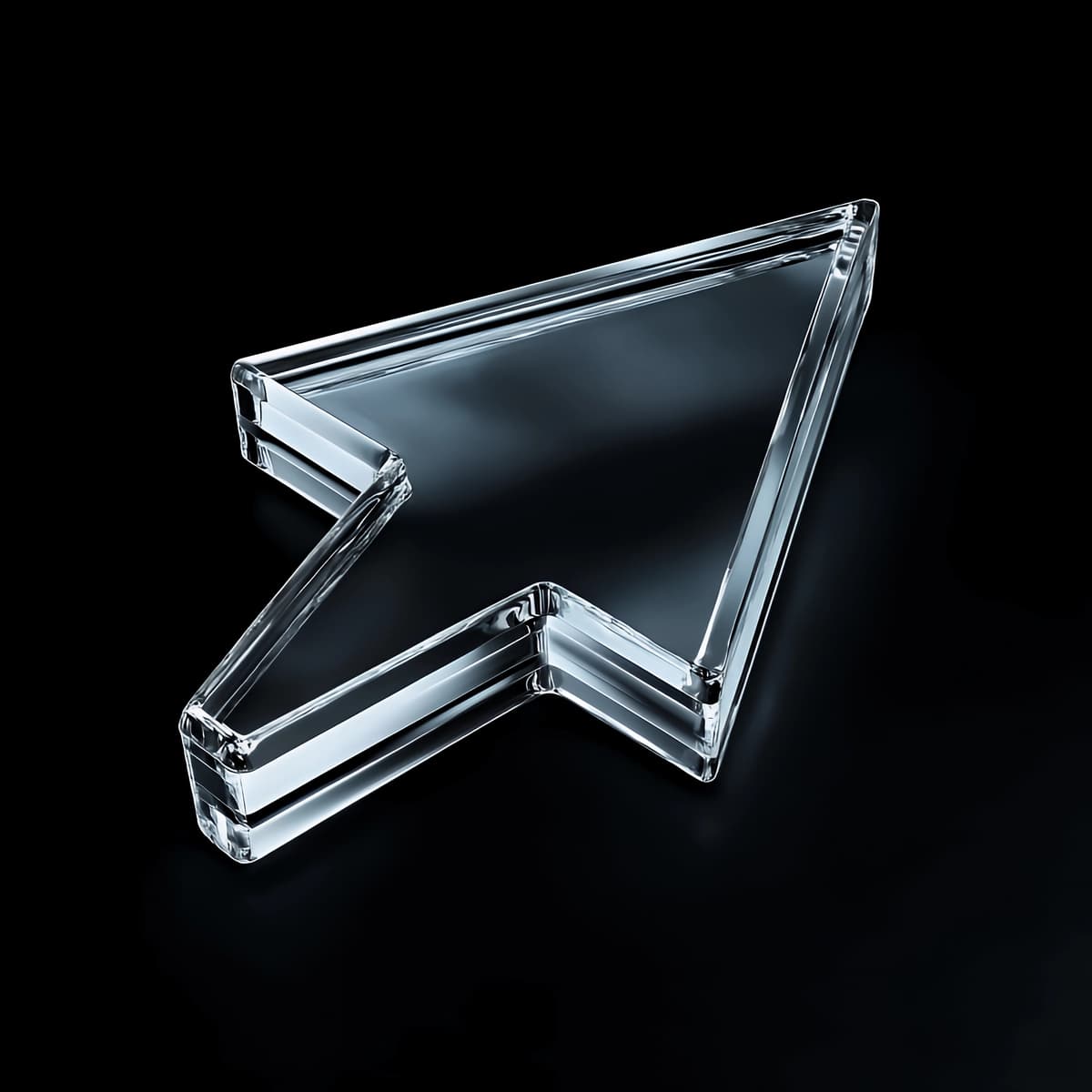 Shisha o'q belgisi izolyatsiya qilingan qora fon | Glass arrow icon isolated black background