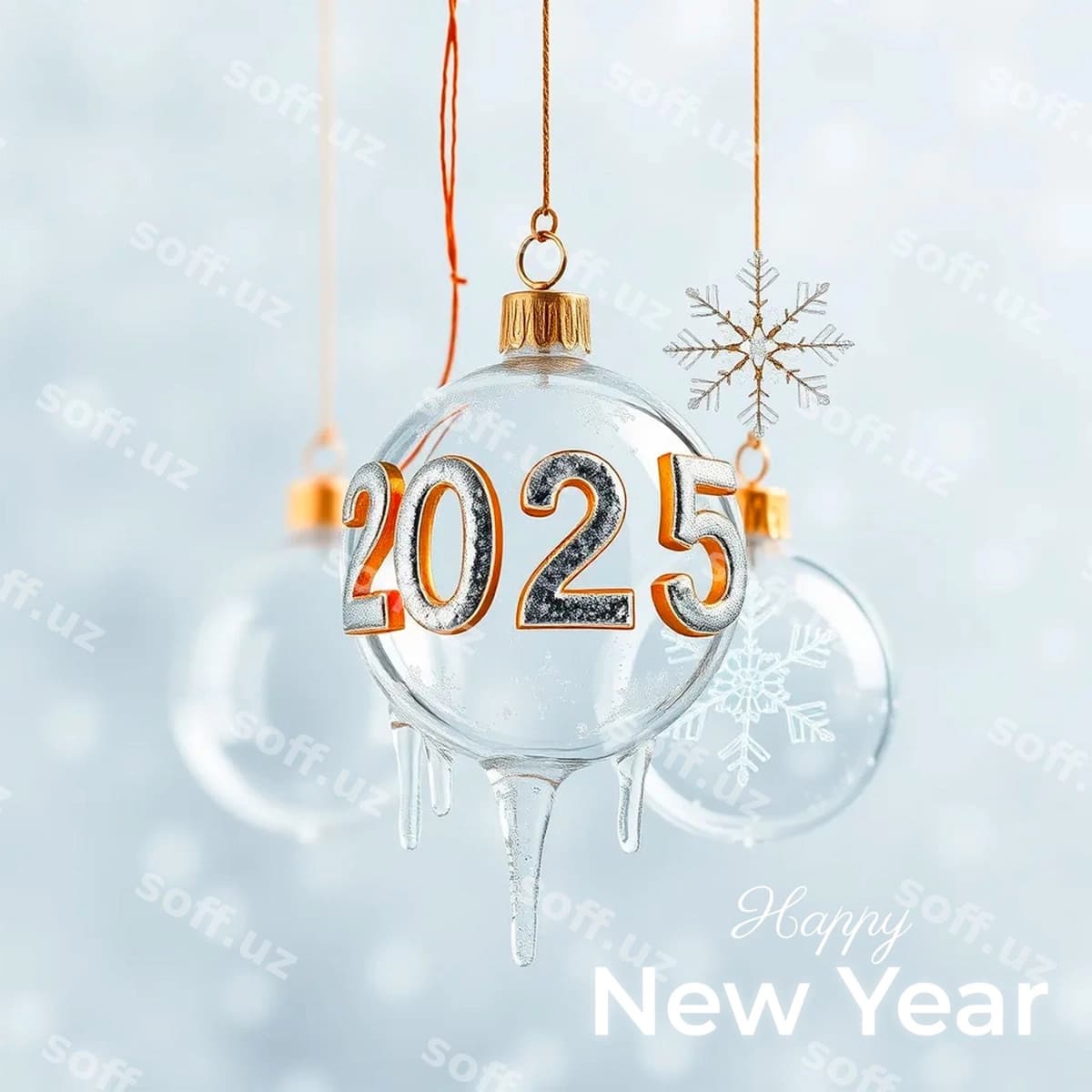 Shisha bezatmasi qor bobosi bilan | Glass ornament with snowflake it