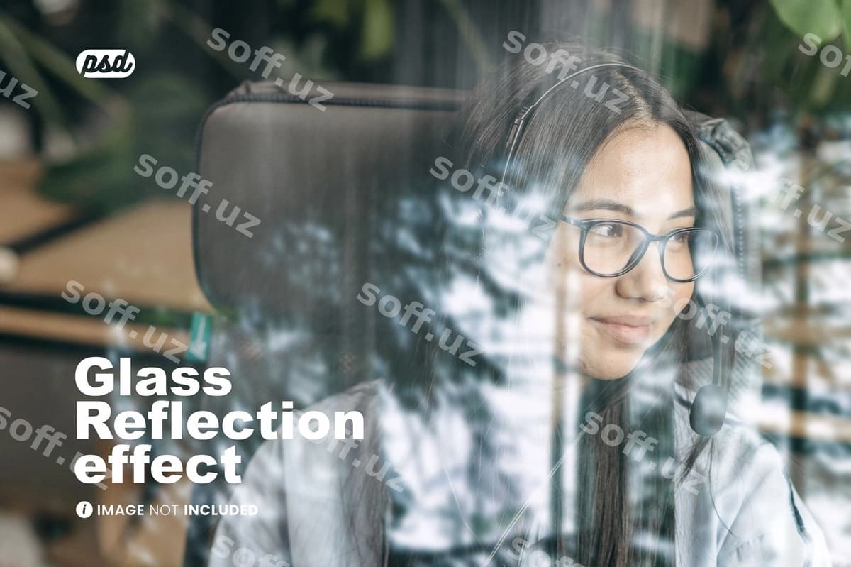 Steklo aks ettirish fotosurat effekti | Glass reflection photo effect