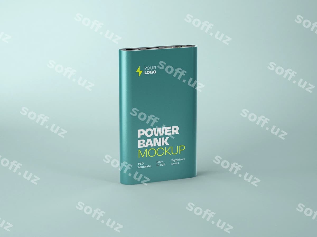 Glossy power bank mockup | Glossy power bank mockup