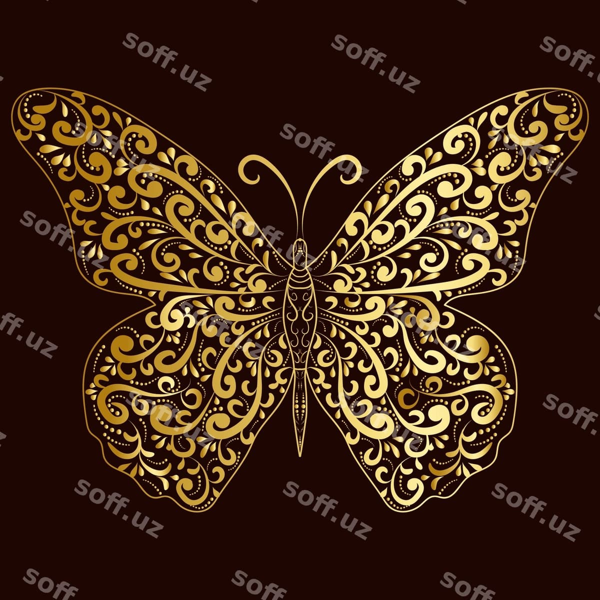 Oltin chimildik san'at dizayni | Gold butterfly art design