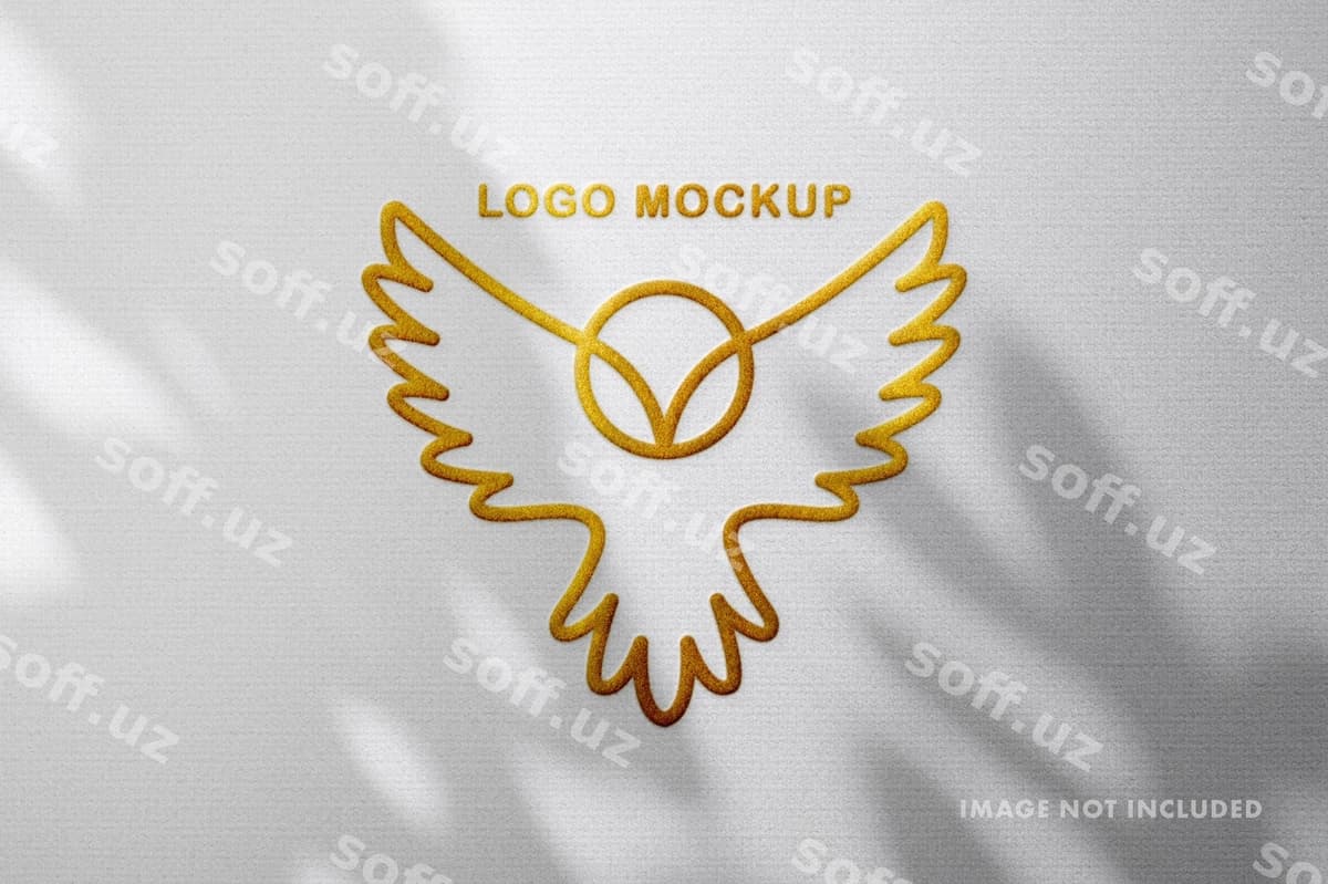 Oltin qoplayotish logotip namunasi | Gold embossing logo mockup