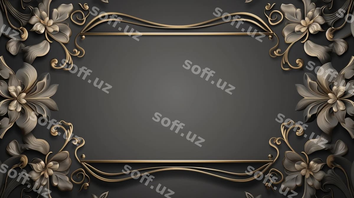 Oltin kulrang bezakli ramka | Gold gray ornamental frame