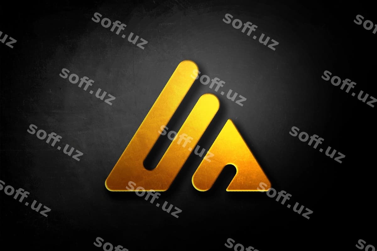 Oq soya logotip namunasi devori | Gold logo mockup wall