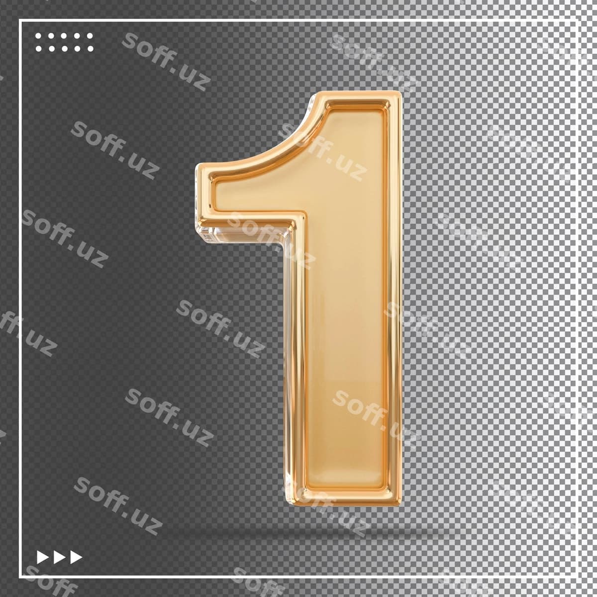 Oltin 1 raqam 3D | Gold number 1 3d