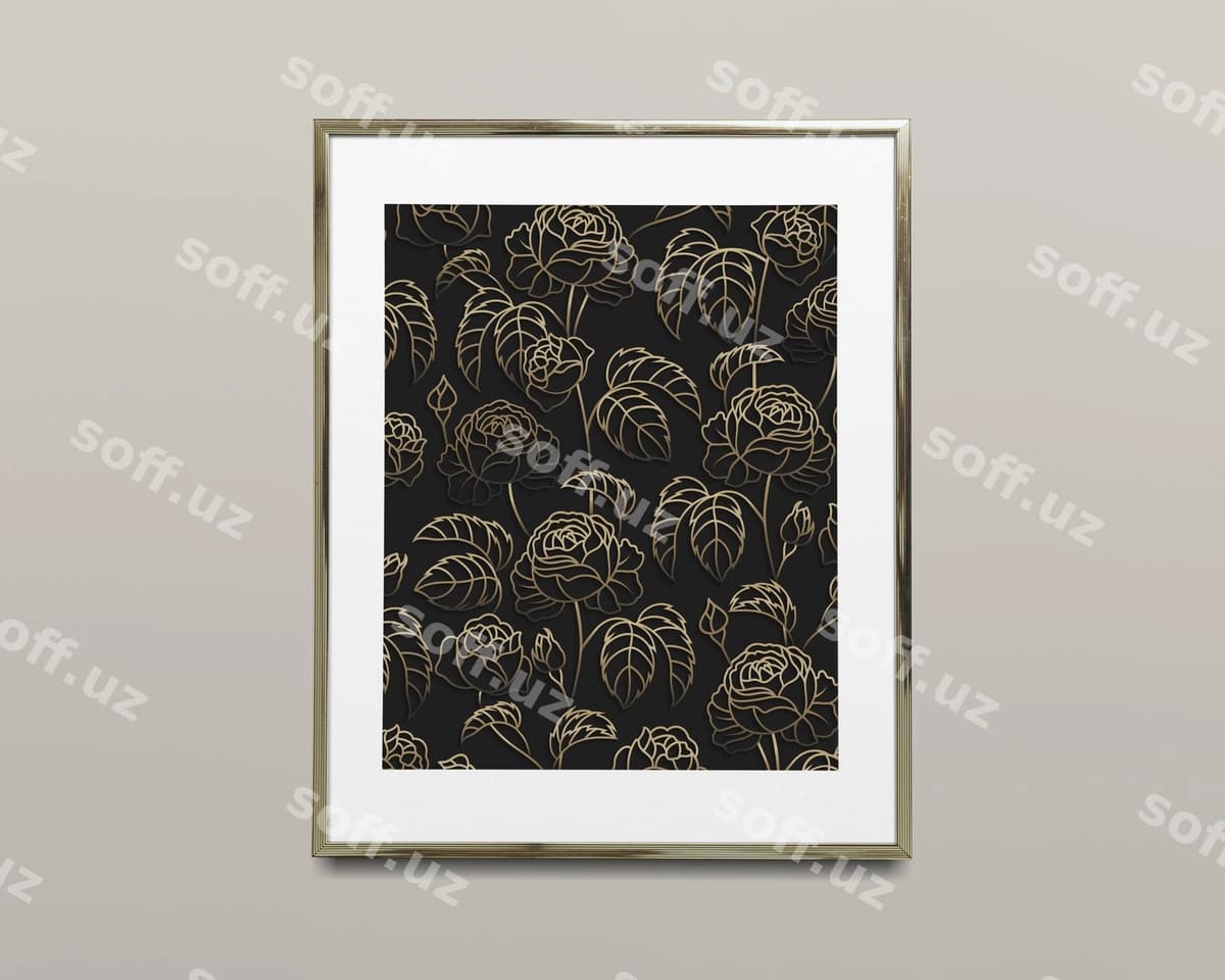 Oltin rasm ramkasi namuna illustratsiyasi | Gold picture frame mockup illustration