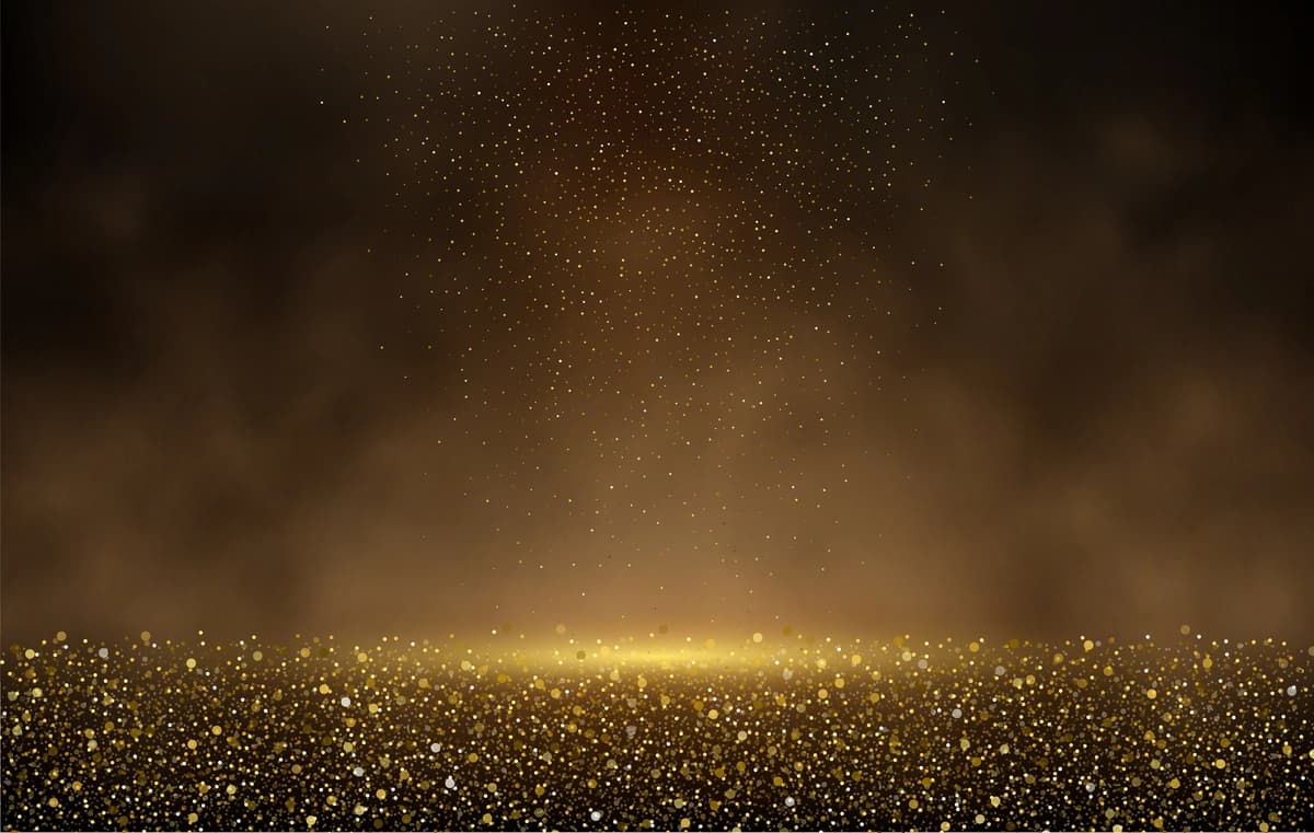 Sehrli chang bilan mavhum fon oltin porlashi | Abstract background golden glow with magical dust
