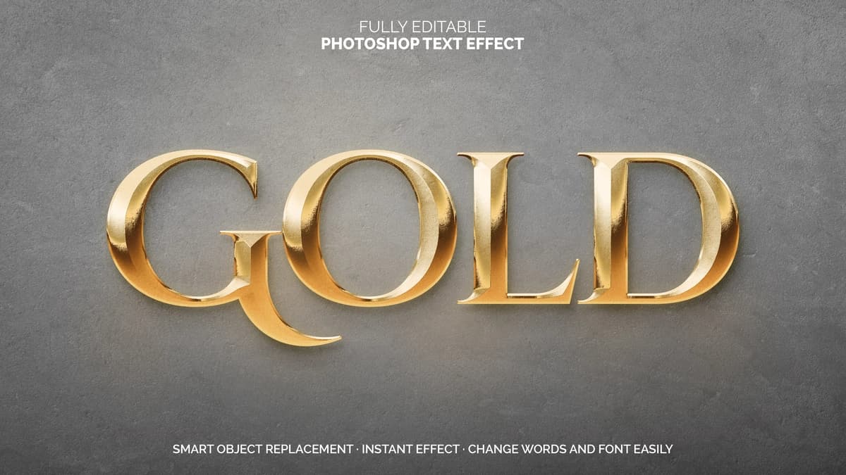 Oltin matn effekti | Gold text effect