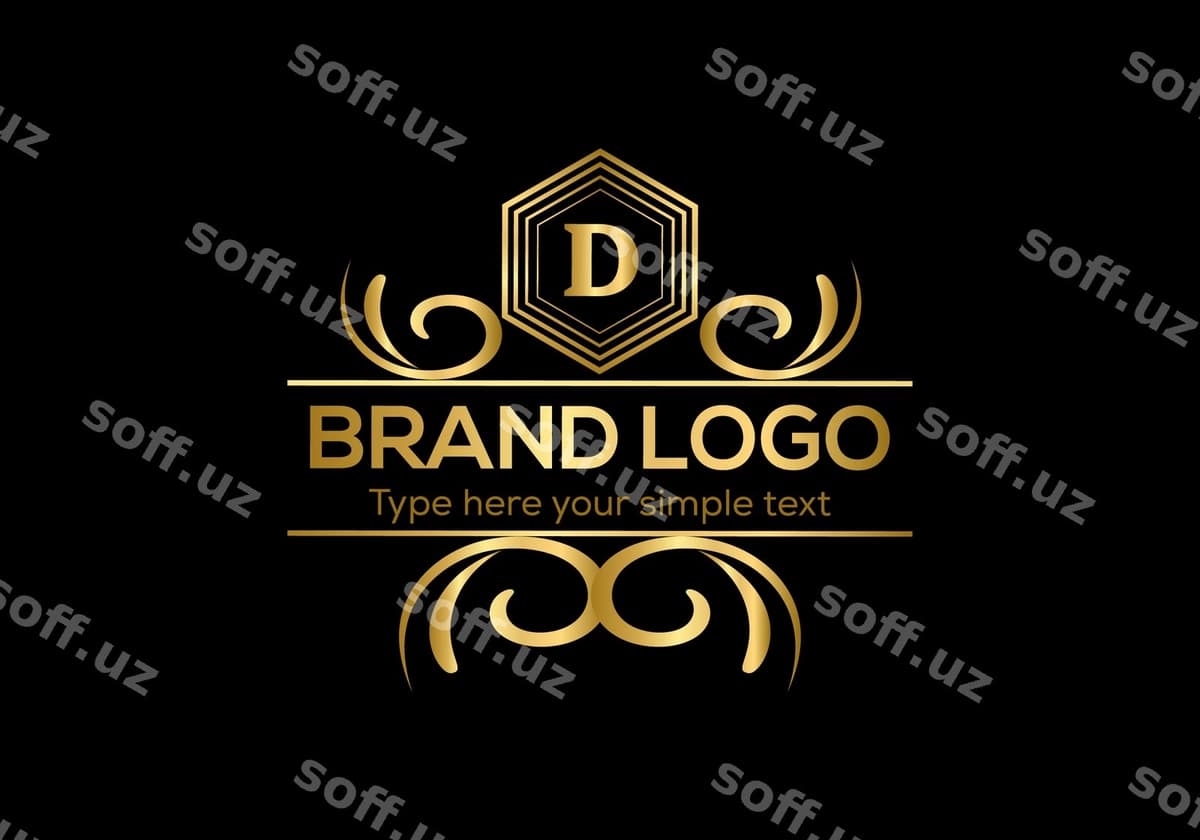 Oltin logotip qora fon | Golden logo black background