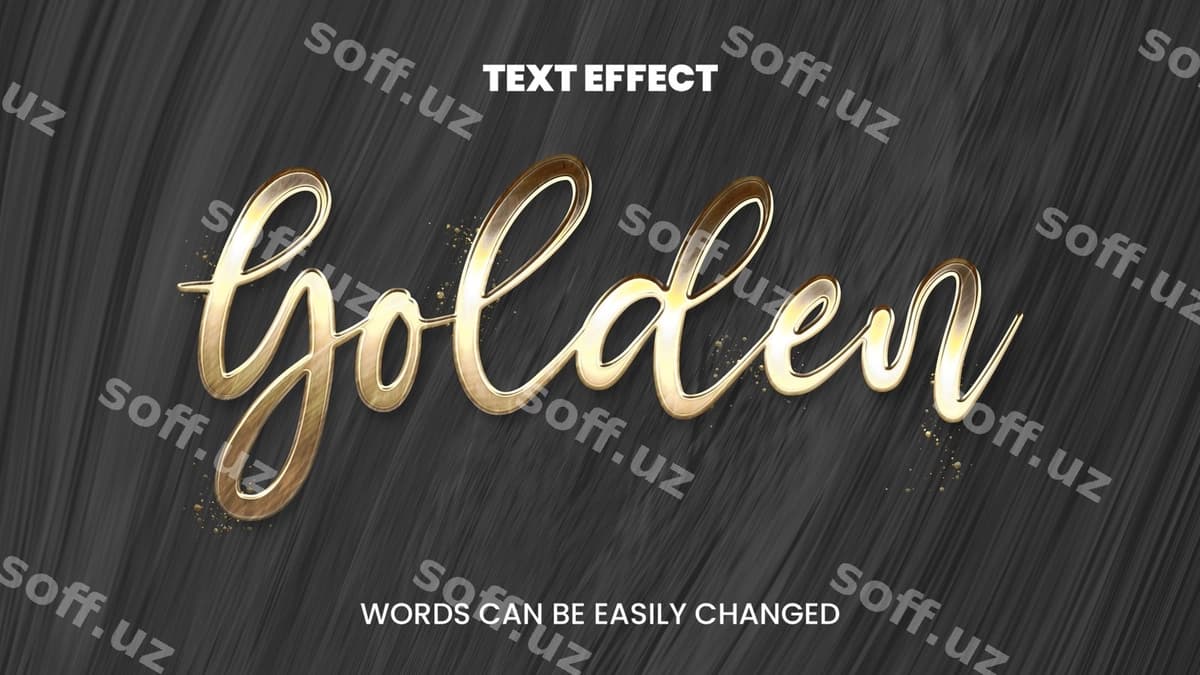 Oltin matn effekti | Golden text effect
