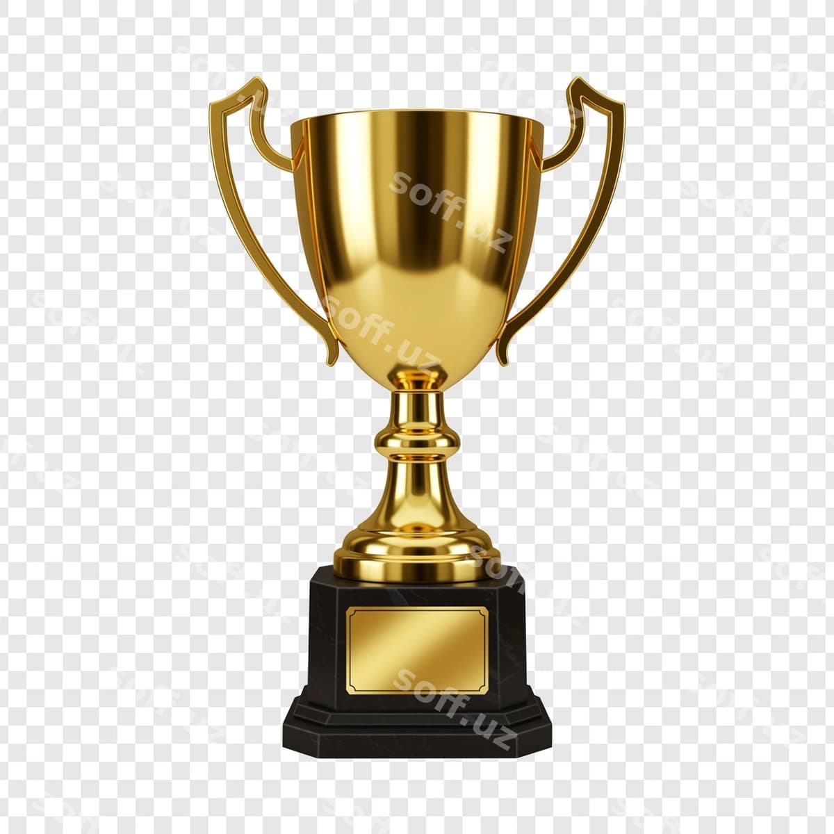 Oltin kubok shaffof fon | Golden trophy transparent background