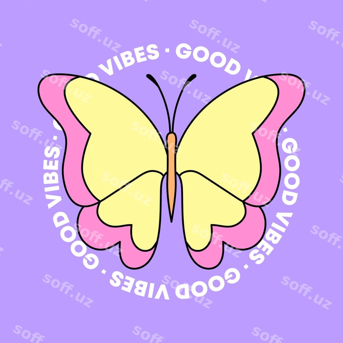 Yaxshi energiya monstr bosmasi futbolkalar | Good vibes butterfly print tshirts