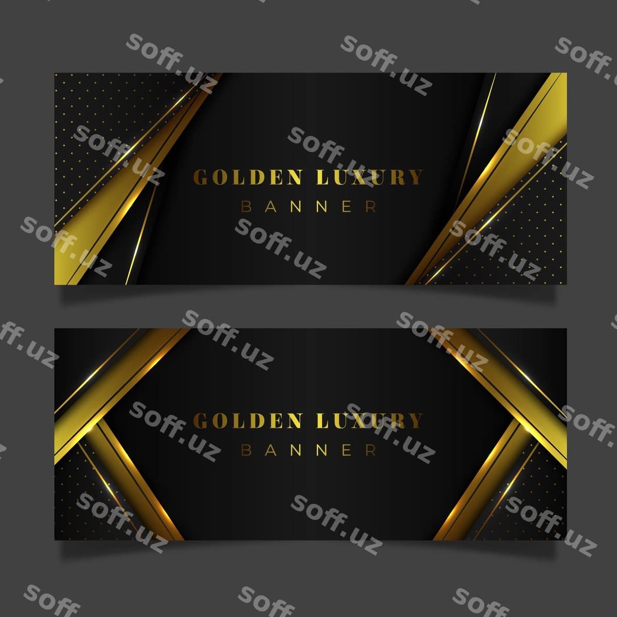 Gradient oltin hashamatli bannerlar | Gradient golden luxury banners