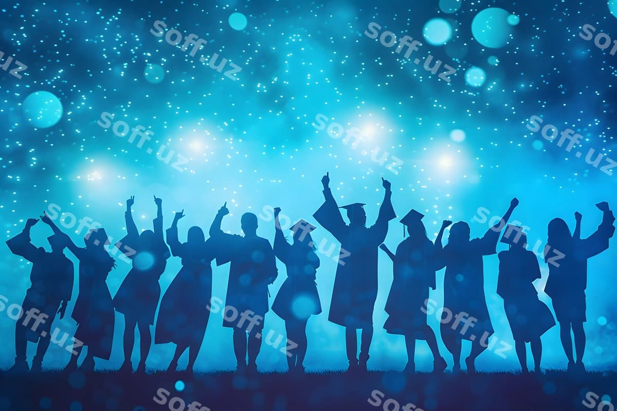 Bitiruv marosimi vektor tasviri | Graduation ceremony vector illustration