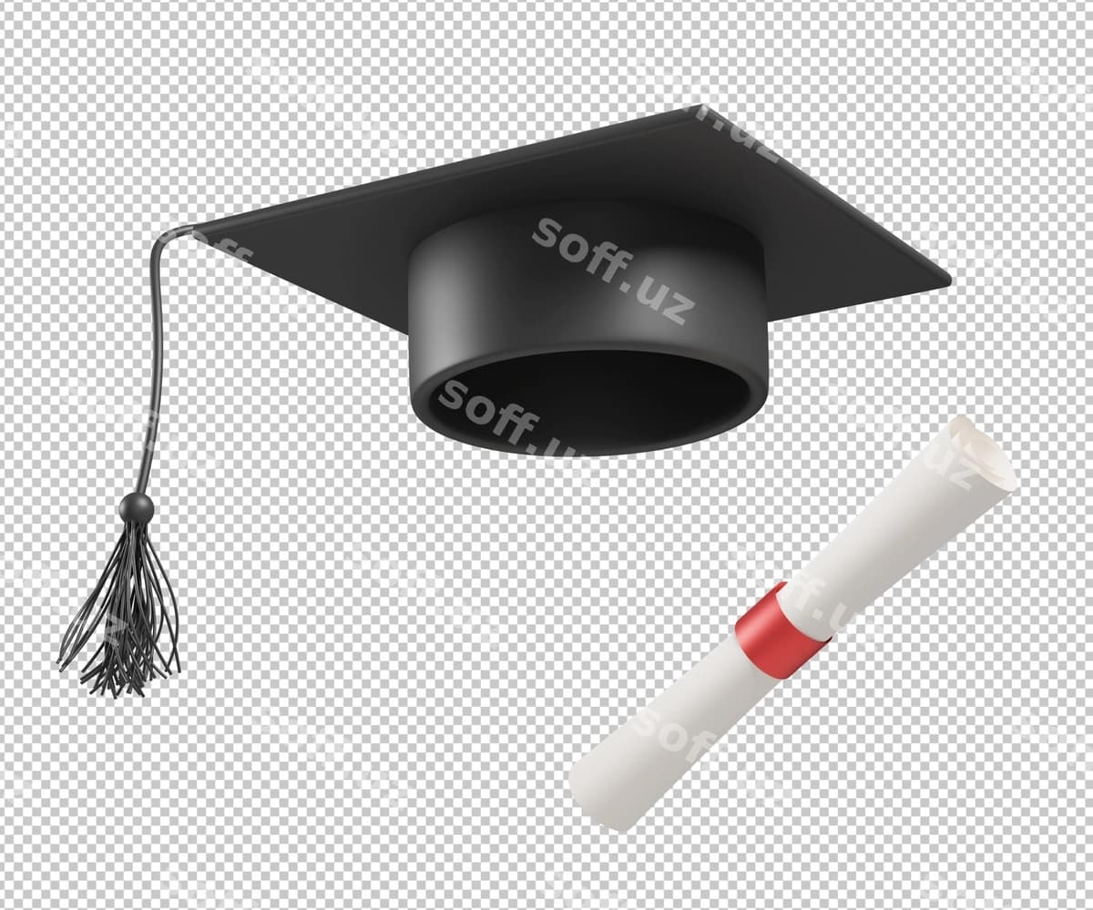 Bitiruv toga shlyapa 3d tasvir | Graduation toga hat 3d illustration