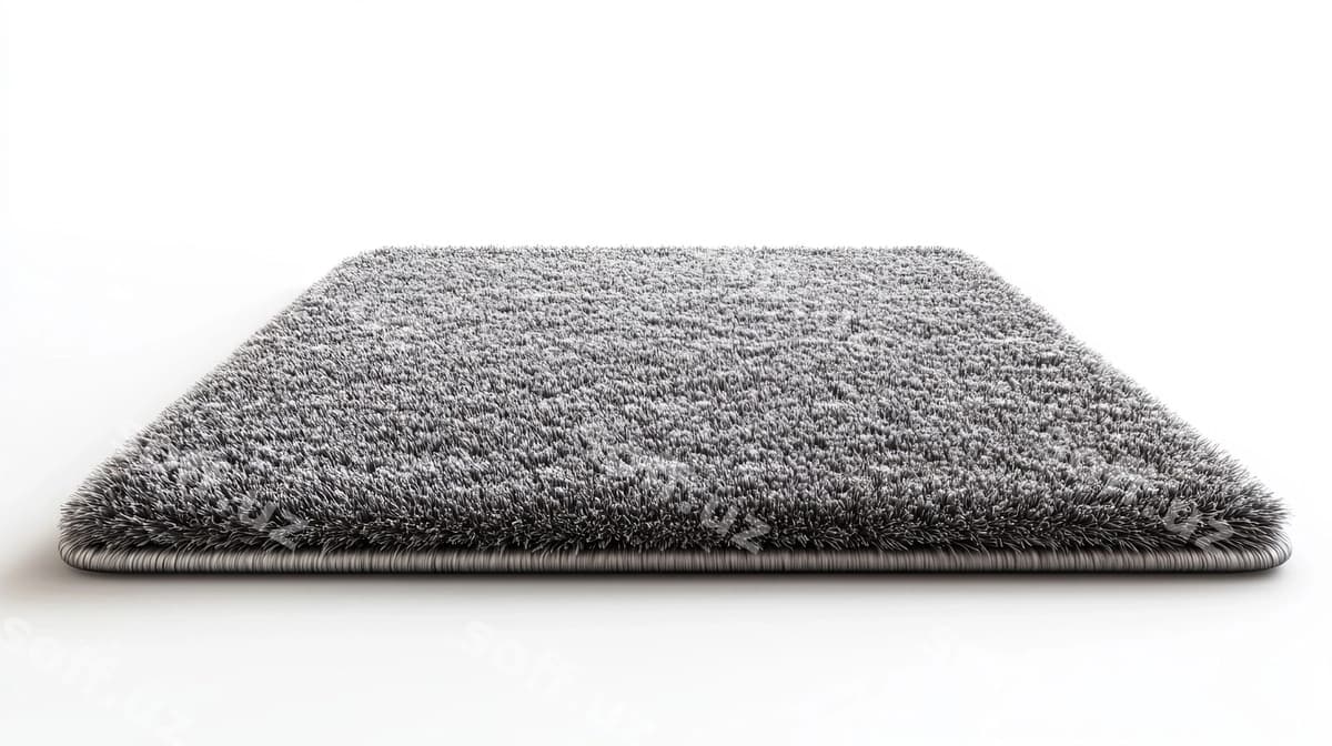 Kulrang shag gʻalaba oq fonda ajraltirilgan | Gray shag rug isolated white background