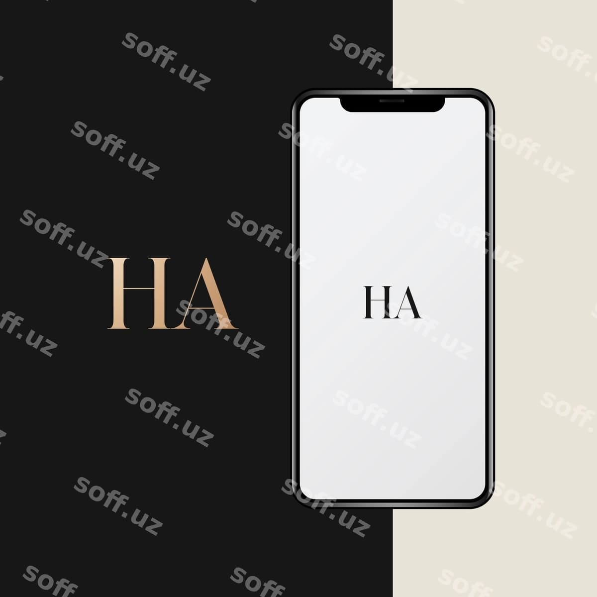 Ha logo dizayni vektor rasm | Ha logo design vector image