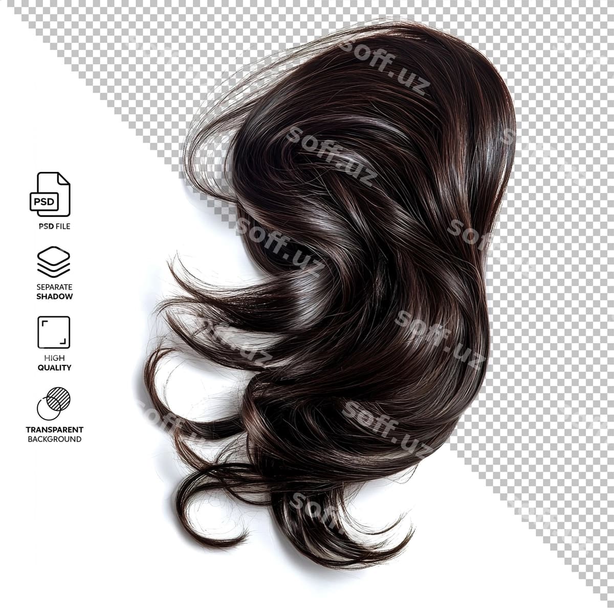 Soch orqa fonsiz ajraltirilgan | Hair isolated without background