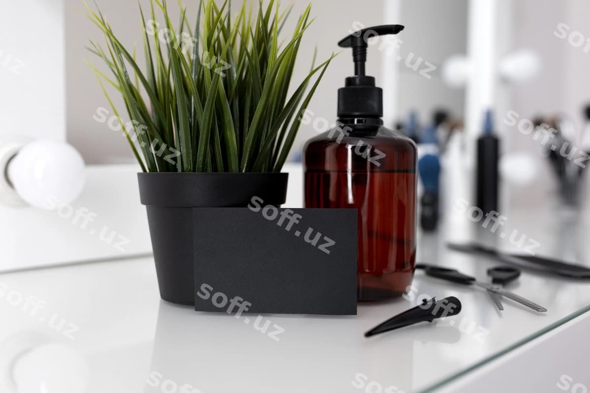 Masterskaya vizitka mockup | Hairdresser business card mockup