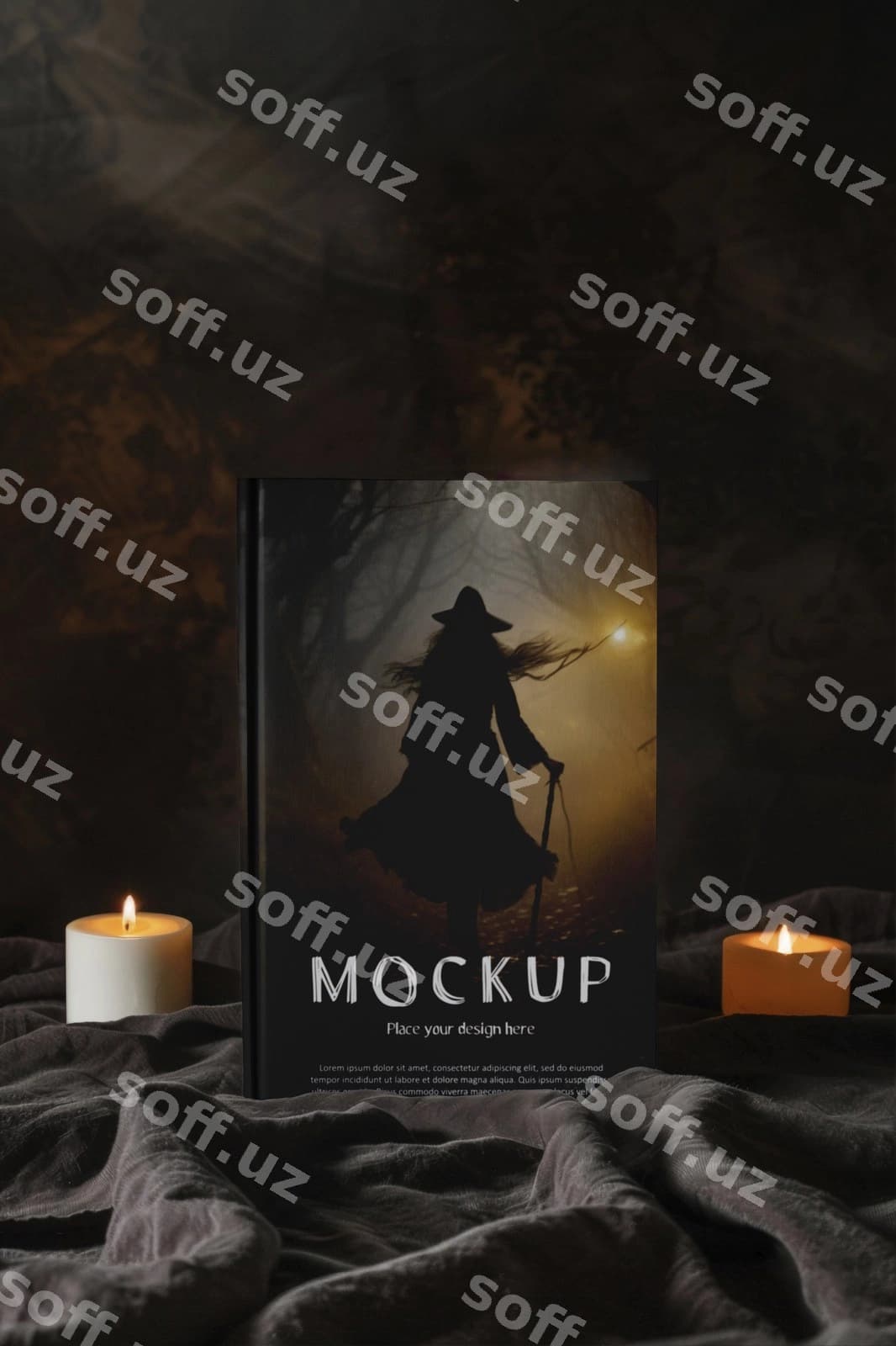 Xellouin qo'rqinchli kitobining maket dizayni | Halloween scary book mockup design