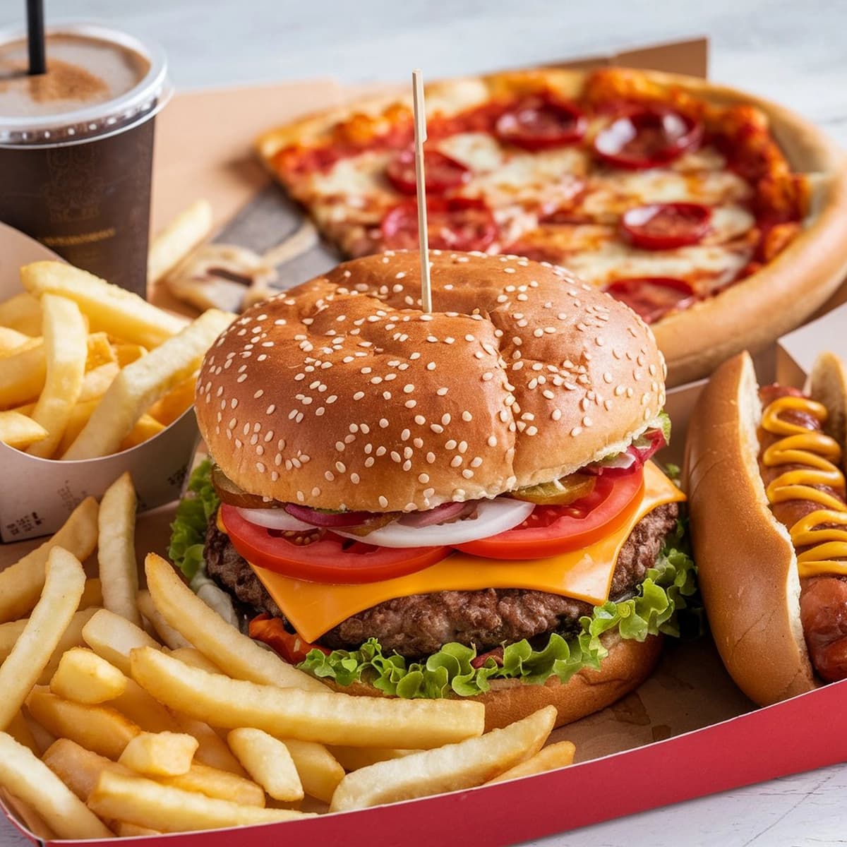 Pishloqli kartoshka bilan gamburger - bu gamburger | Hamburger with cheese fries is hamburger