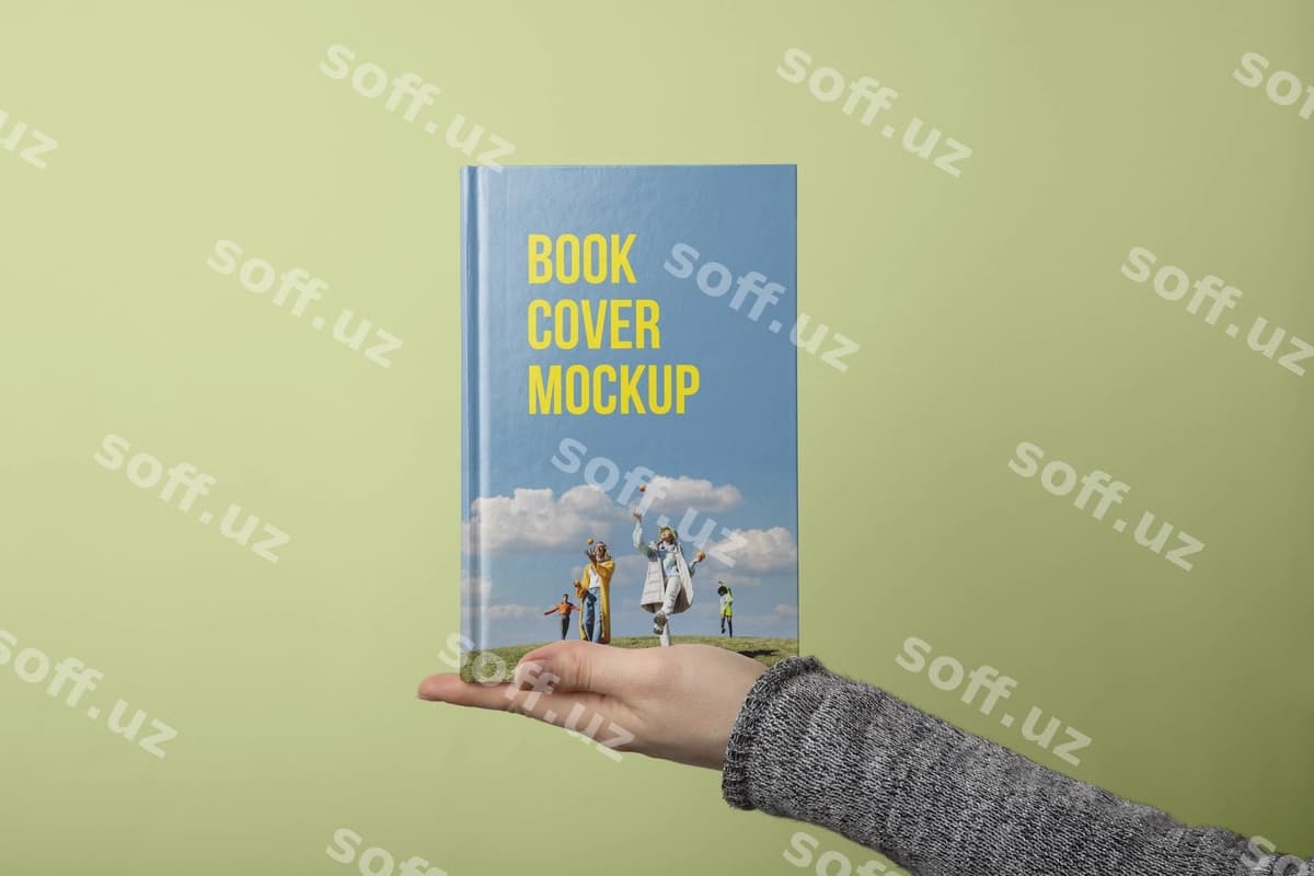 Qo'l kitobni tutgan mockup | Hand holding book mockup