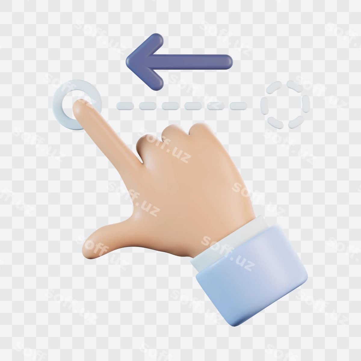 Qo'l chapga silkitish uch o'lchovli ikonka | Hand swipe left 3d icon