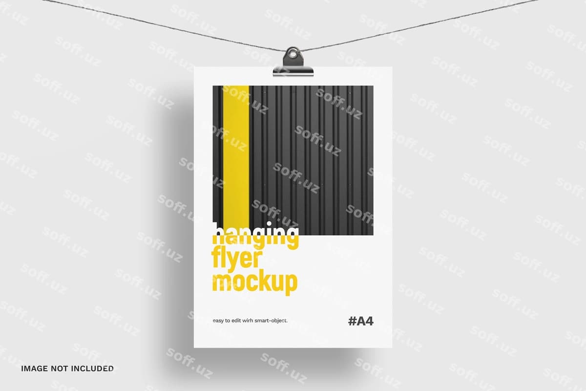 Izolyatsiya qilingan osilgan flayer maketi | Hanging flyer mockup isolated
