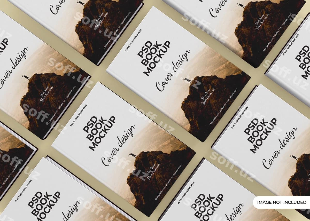 Qattiq rulonli kitob ajraltirilgan namuna dizayni | Hardcover book mockup design isolated