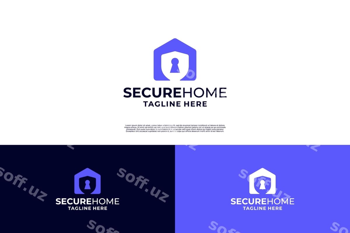 Uy xavfsiz logotipi dizayni ilhomlanishi | Home secure logo design inspiration