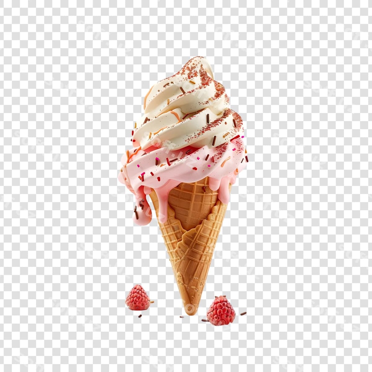 Muzza kon shaffof orqa fonda | Ice cream cone transparent background